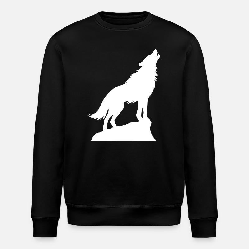Wolf Tier Symbol - Stanley/Stella Unisex Bio-Sweatshirt ROLLER - Schwarz