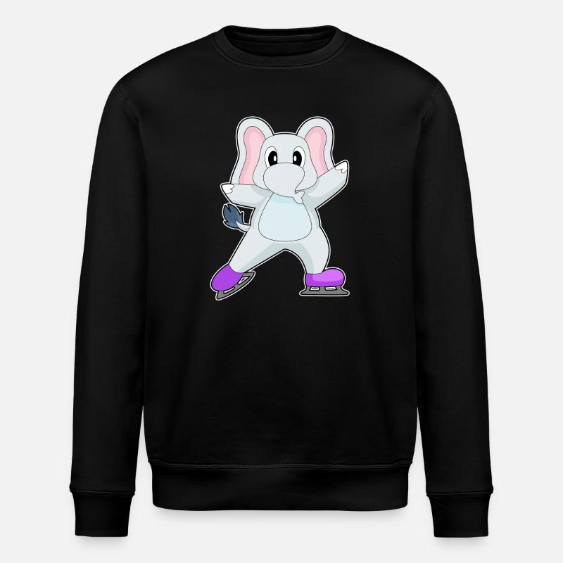 Elefant Eislaufen Schlittschuhe Wintersport - Stanley/Stella ROLLER Unisex Organic Sweatshirt - black