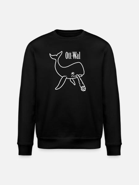 Ott-Wal Stoner Whale - Stanley/Stella Unisex Bio-Sweatshirt ROLLER - Schwarz