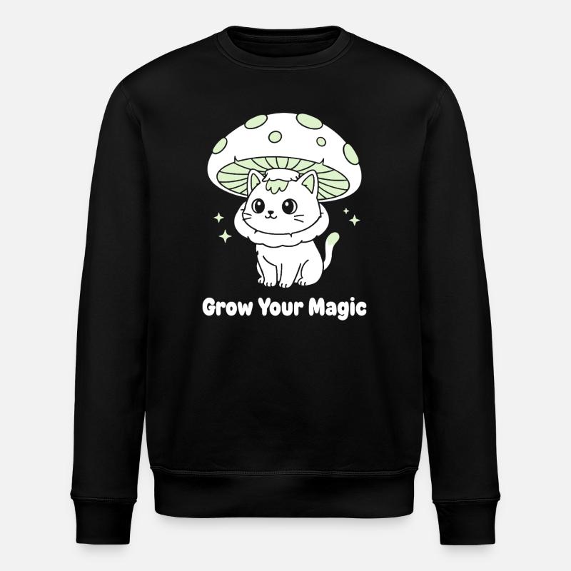 Chat Champignon Magique - Sweat bio ROLLER Stanley/Stella Unisexe - noir