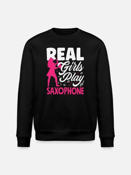 Girl Saxophone Saxophonist Soloist Band Member - Stanley/Stella ROLLER Unisex Organic Sweatshirt - black