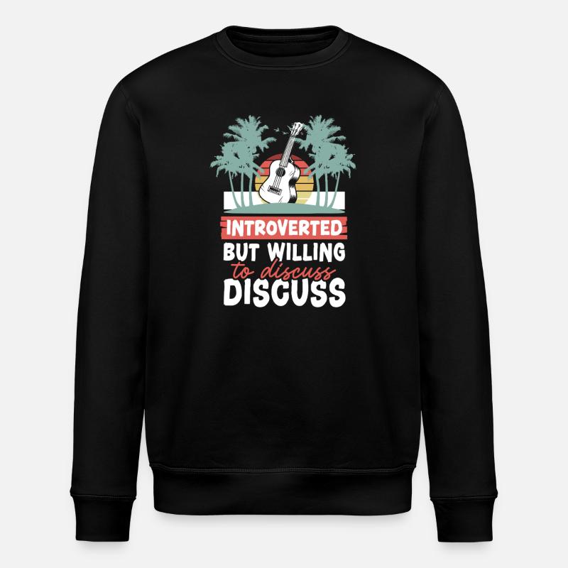 Hawaiian Ukulele Uke Introverted - Stanley/Stella ROLLER Unisex Organic Sweatshirt - black