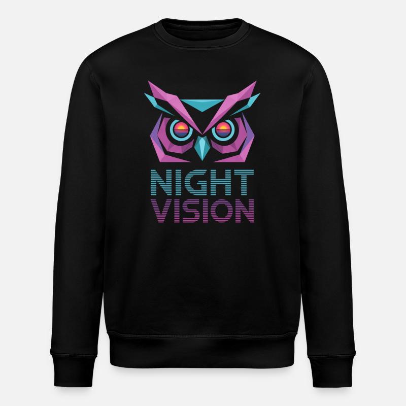 Night Vision Eule Retro Cyberpunk - Stanley/Stella Unisex Bio-Sweatshirt ROLLER - Schwarz