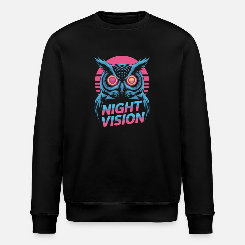 Night Vision Owl Retro Night Gaming - Sweat bio ROLLER Stanley/Stella Unisexe - noir