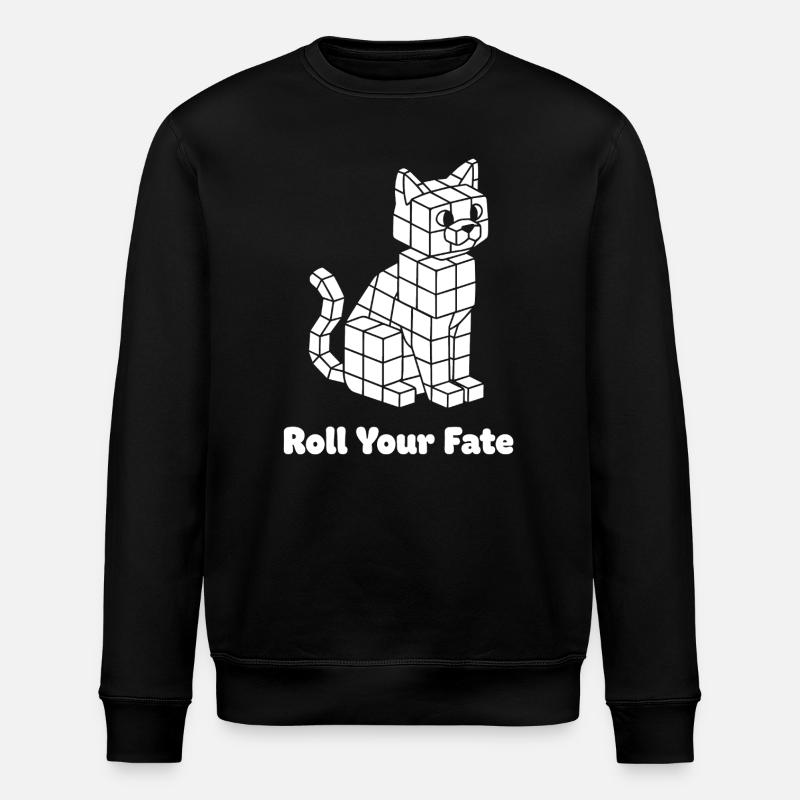 Würfelkatze Roll Dein Fate - Stanley/Stella Unisex Bio-Sweatshirt ROLLER - Schwarz