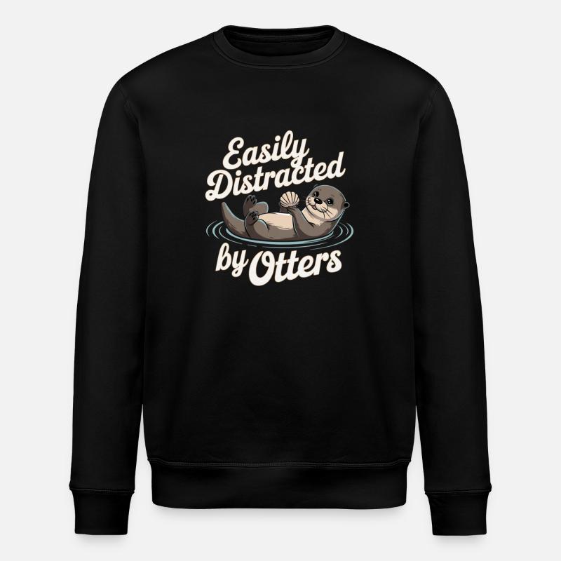 Facilement distrait par les loutres - Sweat bio ROLLER Stanley/Stella Unisexe - noir