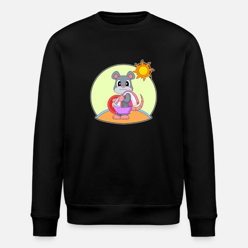 Mouse Swimming Swim Ring Summer - Stanley/Stella ROLLER Unisex Organic Sweatshirt - black