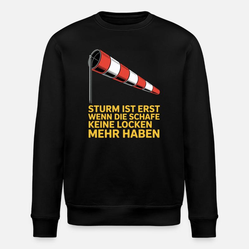 Sturmtext mit Windsock - Stanley/Stella Unisex Bio-Sweatshirt ROLLER - Schwarz
