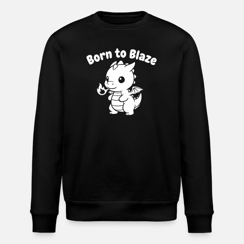 Born to Blaze Dragon Fire - Stanley/Stella ROLLER Unisex Organic Sweatshirt - black