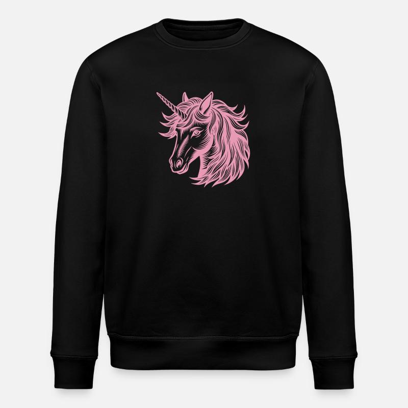 Einhornkopf - Stanley/Stella Unisex Bio-Sweatshirt ROLLER - Schwarz