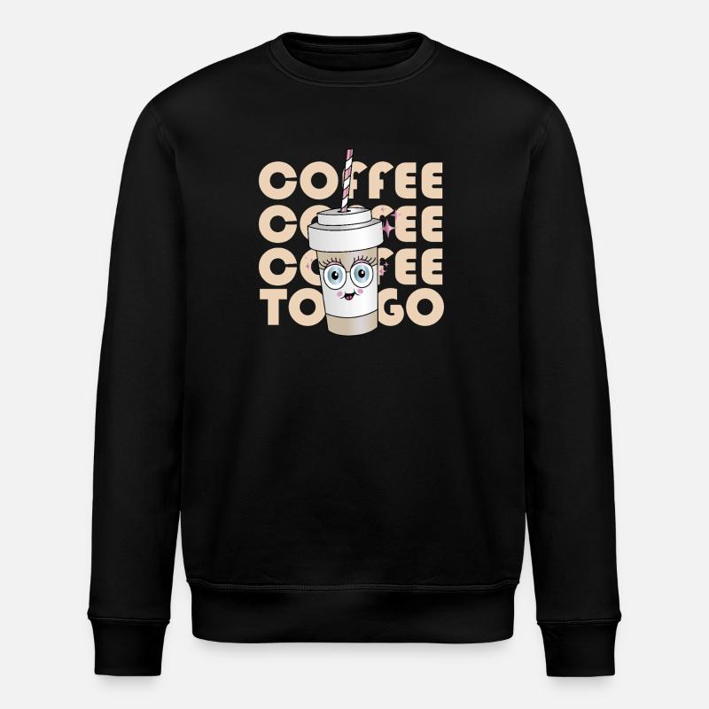 Kaffee To-Go Maskottchen - Stanley/Stella Unisex Bio-Sweatshirt ROLLER - Schwarz