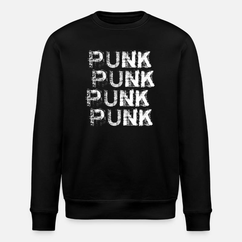 Punk Grunge Repeat Logo - Stanley/Stella ROLLER Unisex Organic Sweatshirt - black