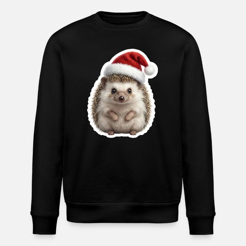 Hedgehog with soft cap - Stanley/Stella ROLLER Unisex Organic Sweatshirt - black