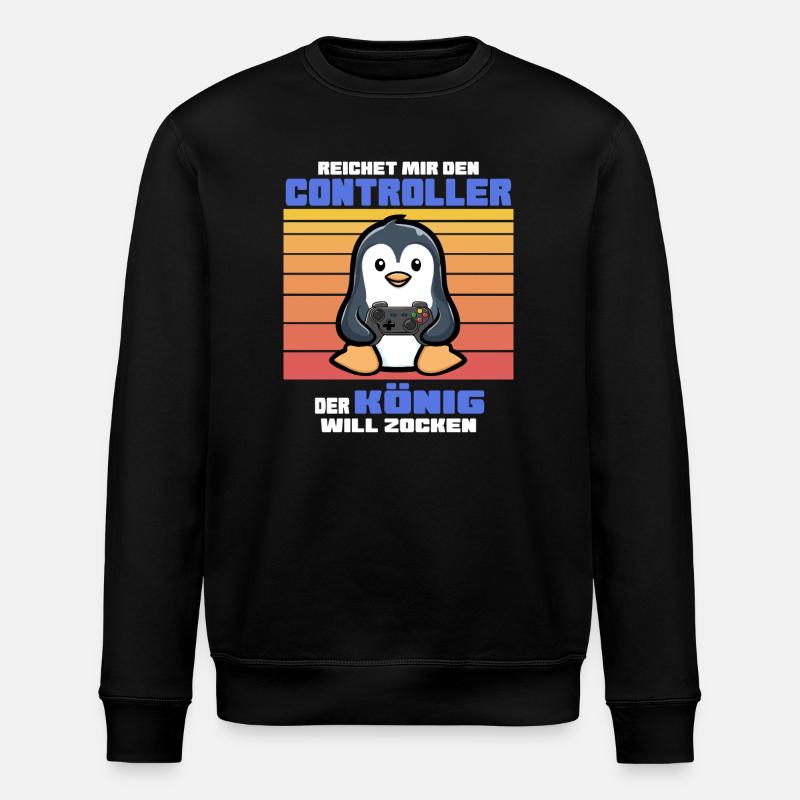 König am gamen - Stanley/Stella Unisex Bio-Sweatshirt ROLLER - Schwarz