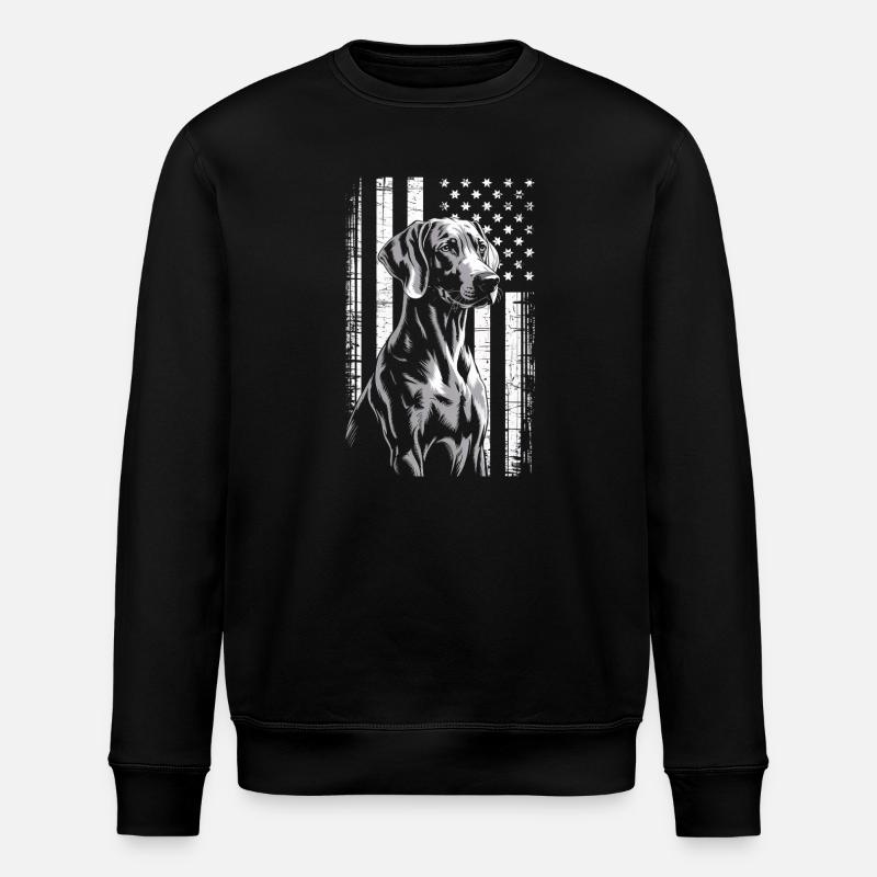 Chien gris avec rayures étoilées - Sweat bio ROLLER Stanley/Stella Unisexe - noir
