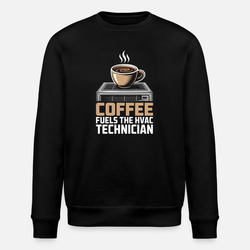 Kaffee Liebender HVAC Techniker Geschenk Arbeiter - Stanley/Stella Unisex Bio-Sweatshirt ROLLER - Schwarz