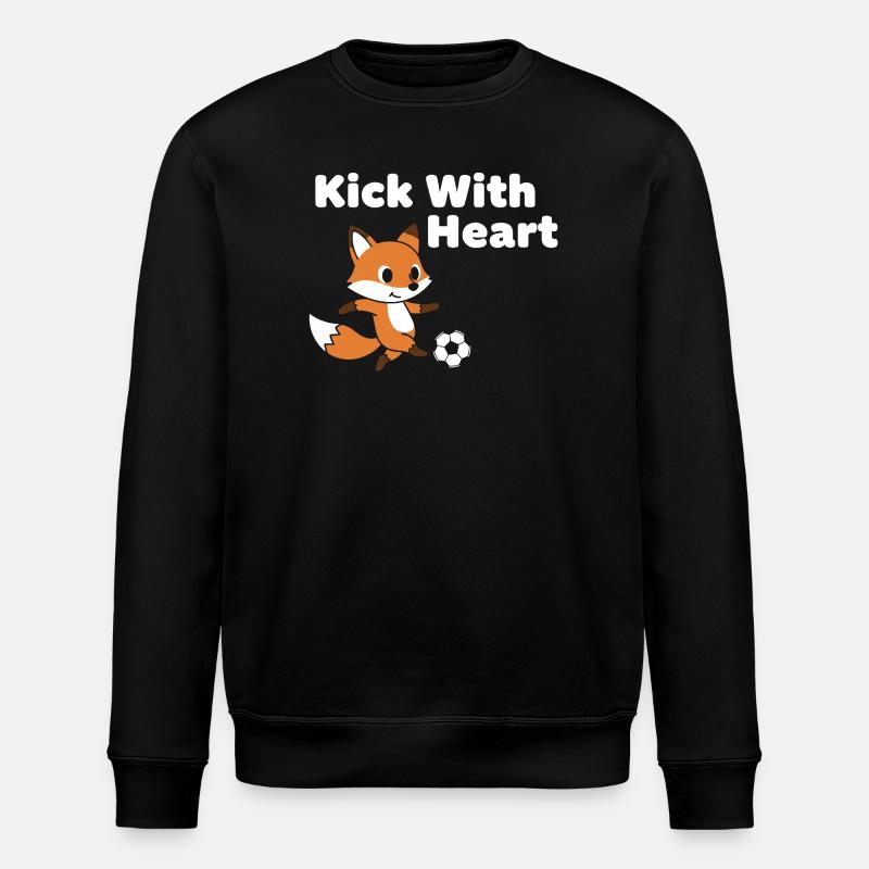 Fuchs Kickt Herzball - Stanley/Stella Unisex Bio-Sweatshirt ROLLER - Schwarz