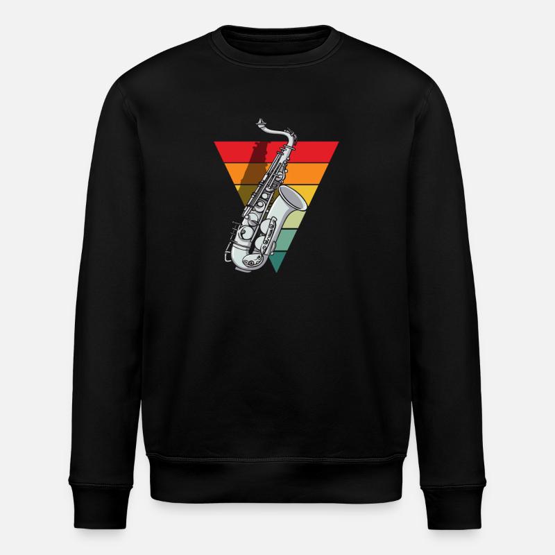 Retro Saxophon Grafik Saxophonist - Stanley/Stella Unisex Bio-Sweatshirt ROLLER - Schwarz