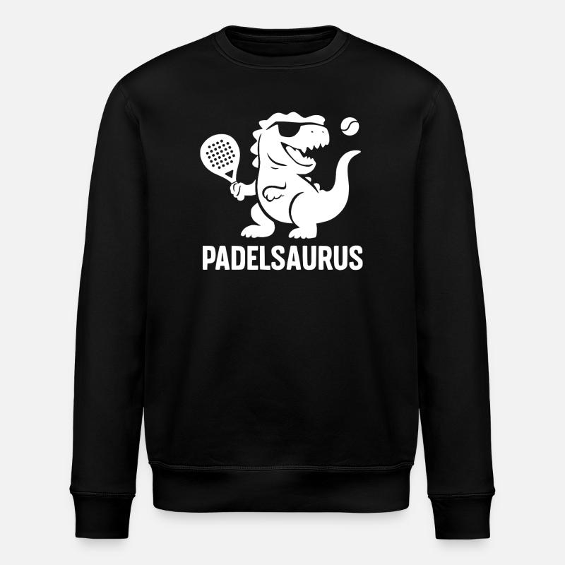 Lustiges Padel | Padelsaurus - Stanley/Stella Unisex Bio-Sweatshirt ROLLER - Schwarz