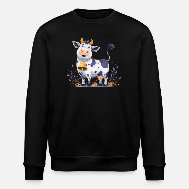 Vache drôle avec la clochette - Sweat bio ROLLER Stanley/Stella Unisexe - noir