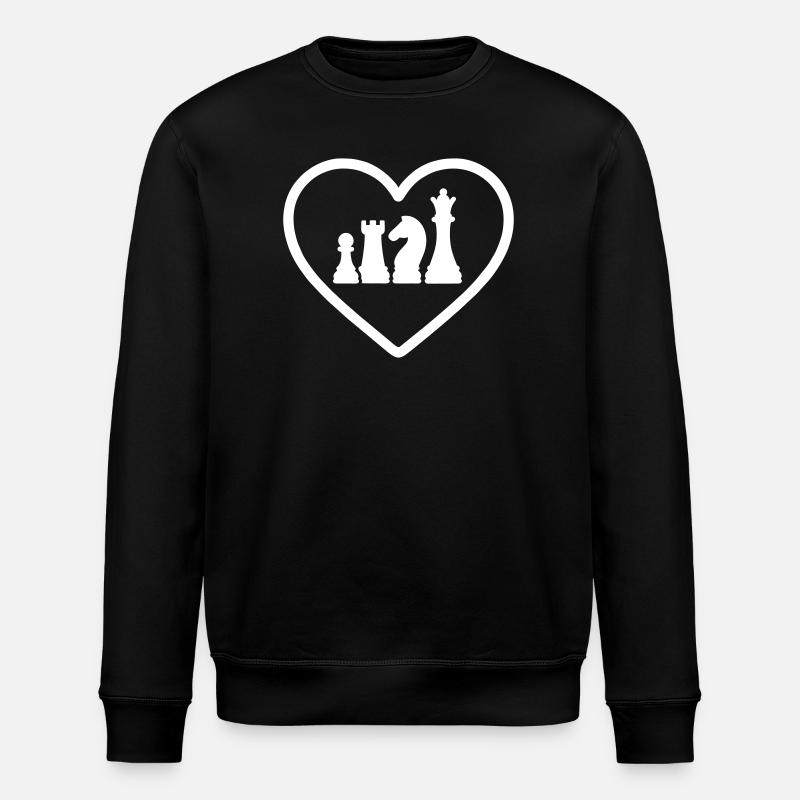 Pions d’échecs cœur - Sweat bio ROLLER Stanley/Stella Unisexe - noir