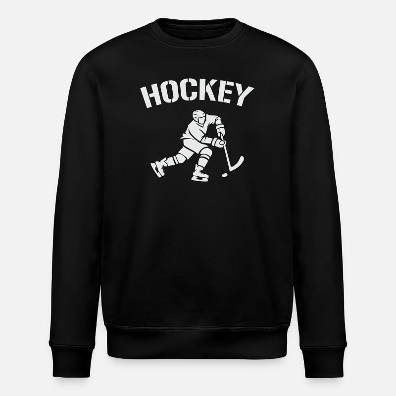 Hockey-Silhouette: Eiszeit auf dem Eis - Stanley/Stella ROLLER Unisex Organic Sweatshirt - black