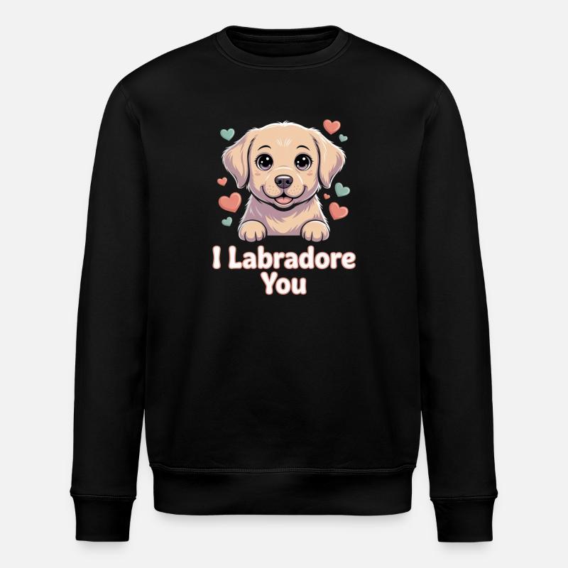 Labrador Love Pup Grafik - Stanley/Stella Unisex Bio-Sweatshirt ROLLER - Schwarz
