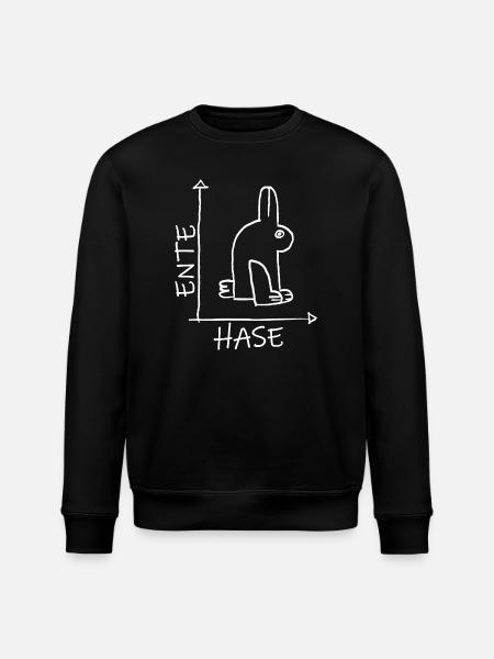 Bunnies Ducks Head Illusion - Optical Illusion - Stanley/Stella ROLLER Unisex Organic Sweatshirt - black