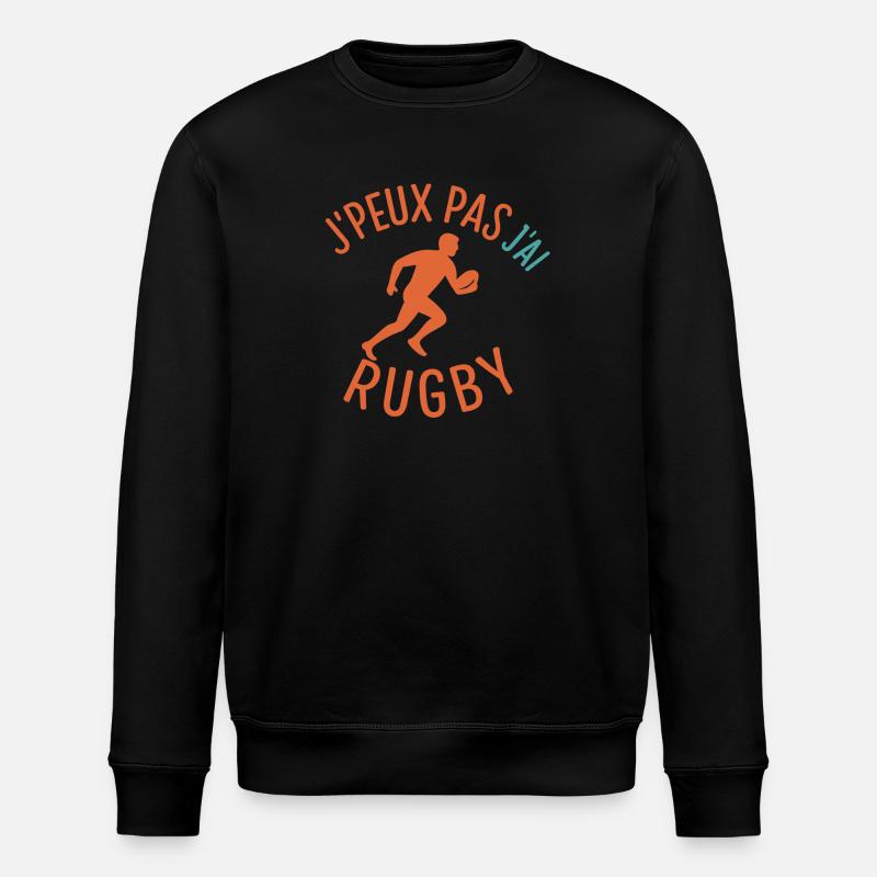 I can't I have rugby - Stanley/Stella ROLLER Unisex Organic Sweatshirt - black