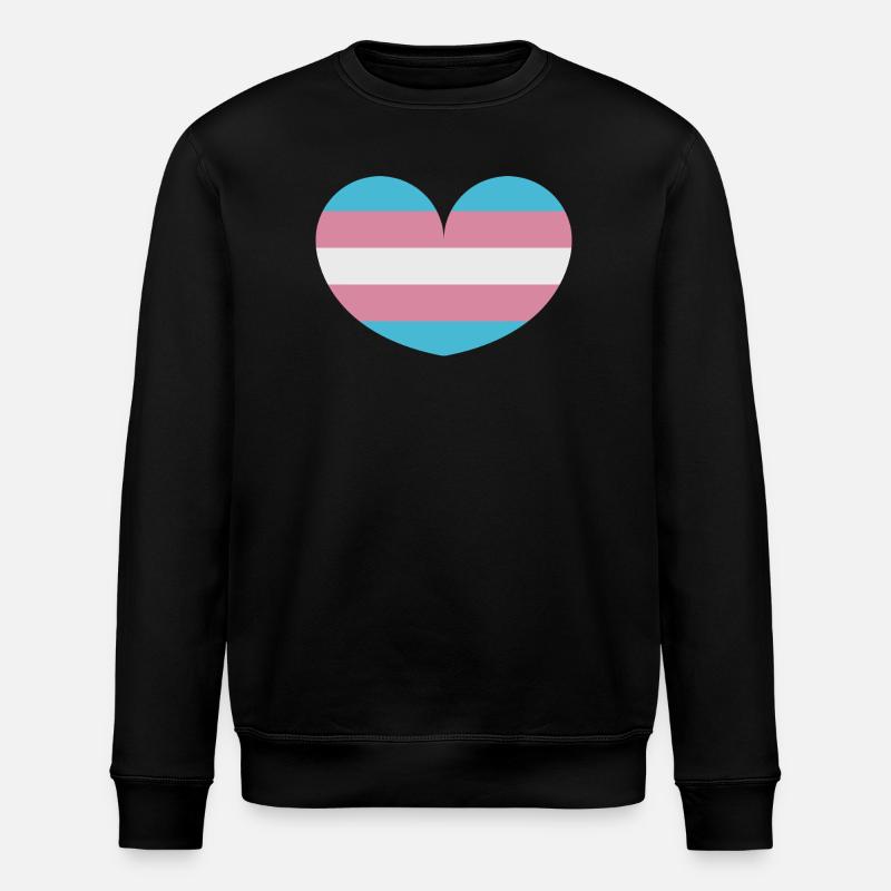 Trans-Herz-Flagge - Stanley/Stella Unisex Bio-Sweatshirt ROLLER - Schwarz