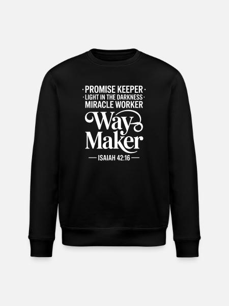 Way Maker Promise Keeper Isa 42:16 - Stanley/Stella ROLLER Unisex Organic Sweatshirt - black