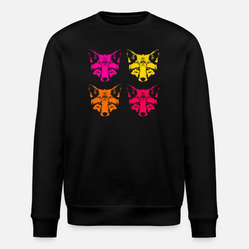 Farbige Füchse  - Stanley/Stella Unisex Bio-Sweatshirt ROLLER - Schwarz