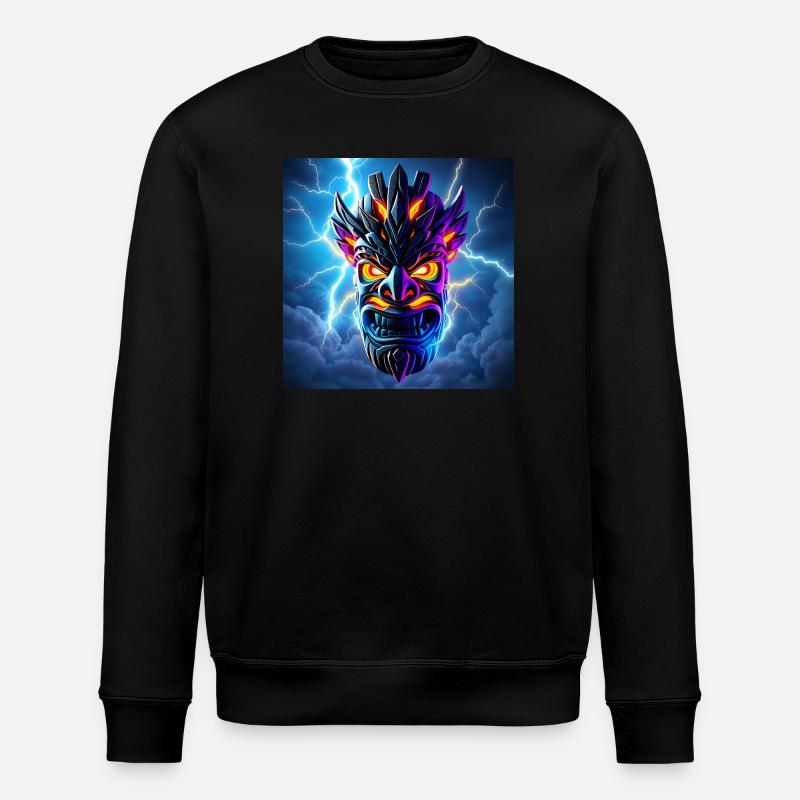 Donner-Tiki-Maske - Stanley/Stella Unisex Bio-Sweatshirt ROLLER - Schwarz