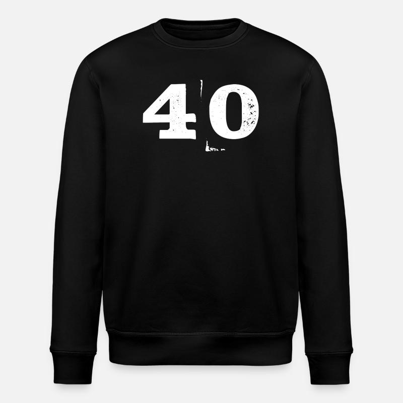 Grunge Vierzig Zahl Textur 40 - Stanley/Stella Unisex Bio-Sweatshirt ROLLER - Schwarz