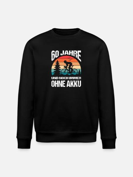 60 Birthday Gifts Bicycle Rider Bicycle - Stanley/Stella ROLLER Unisex Organic Sweatshirt - black