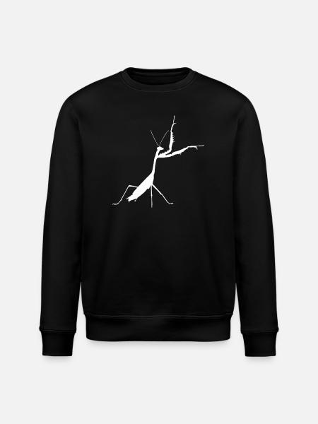 Praying mantis white - Stanley/Stella ROLLER Unisex Organic Sweatshirt - black