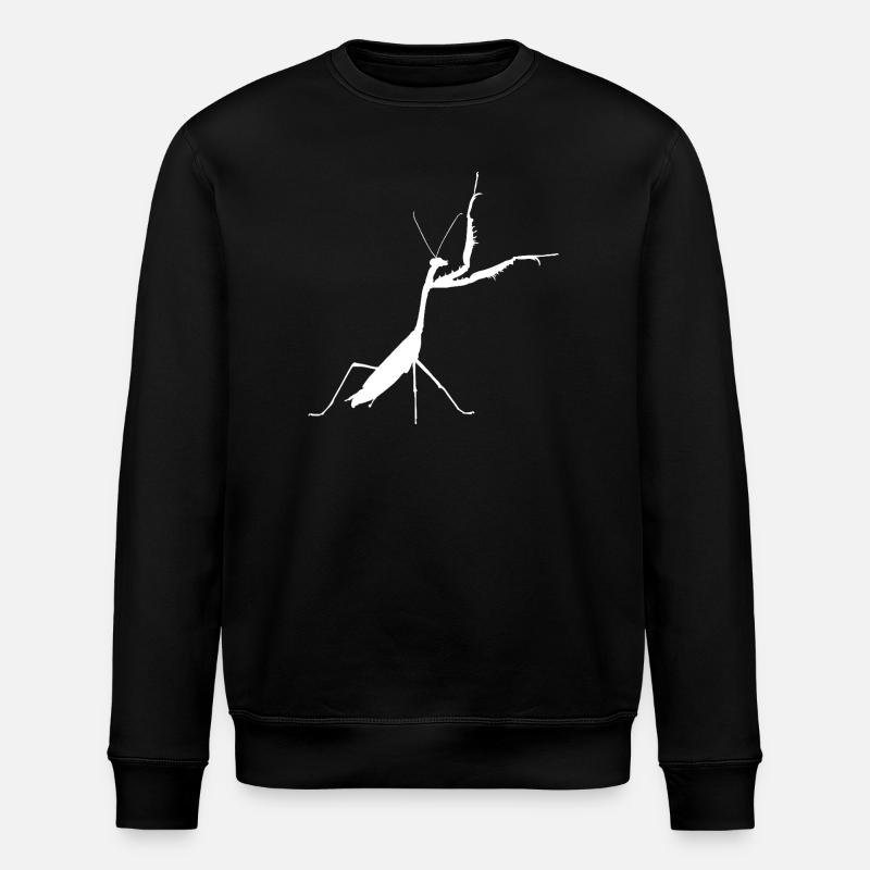 Praying mantis white - Stanley/Stella ROLLER Unisex Organic Sweatshirt - black