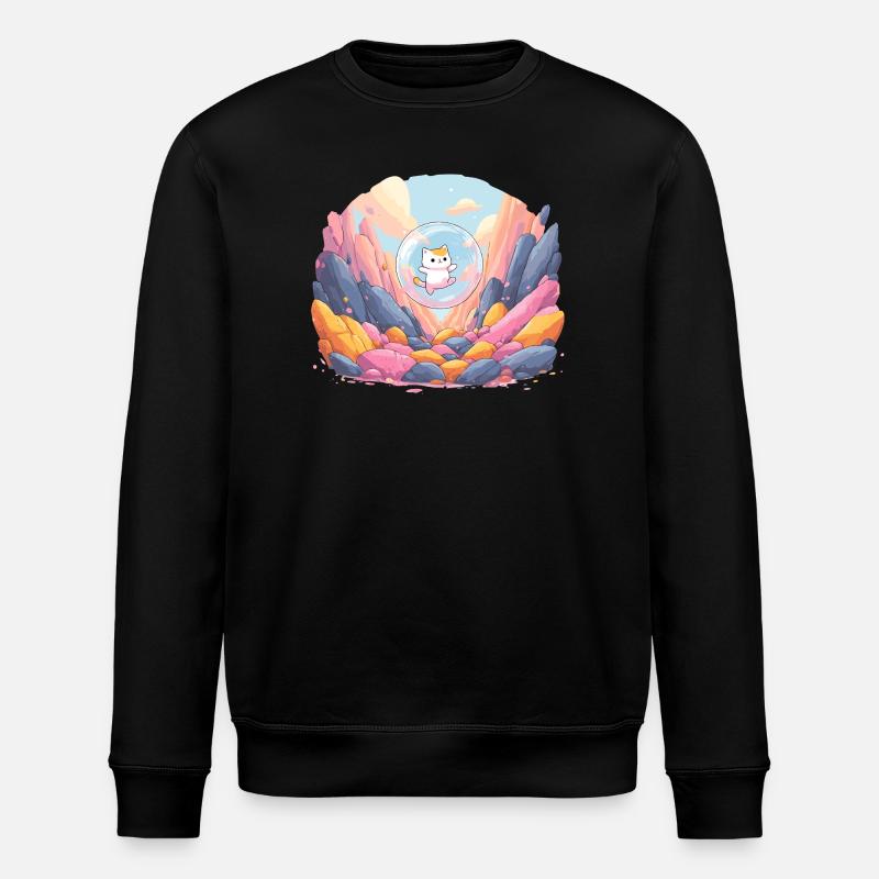 Katzenkugel im farbigen Canyon - Stanley/Stella Unisex Bio-Sweatshirt ROLLER - Schwarz