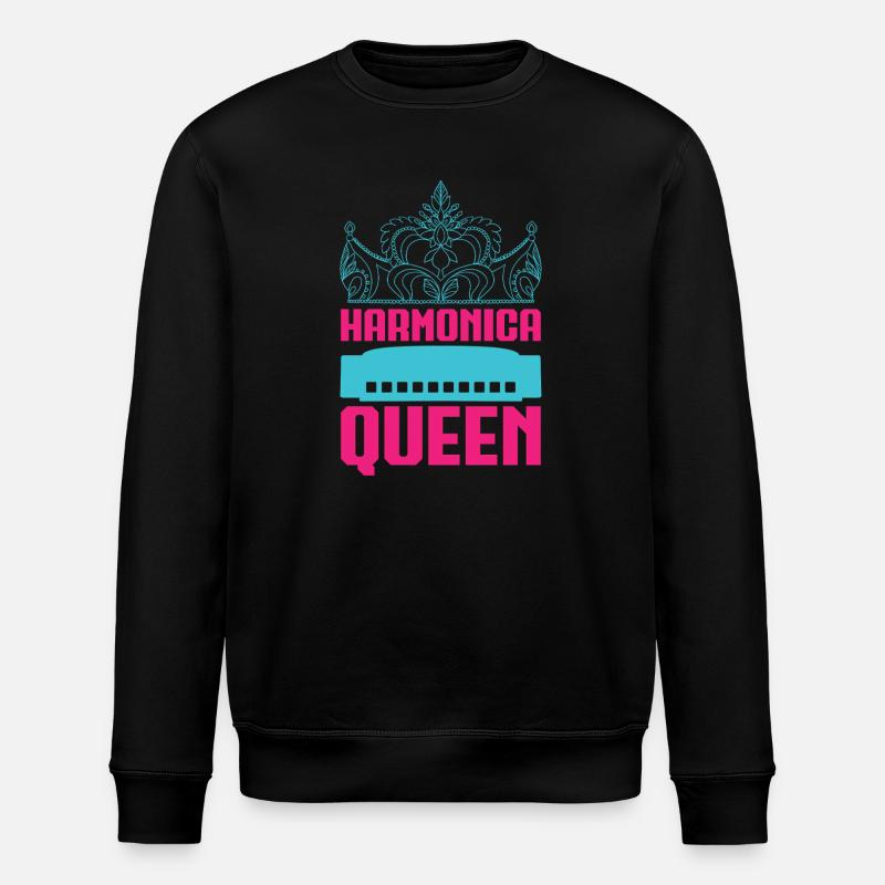 Funny Harmonica Player Queen Harmonica - Stanley/Stella Unisex Bio-Sweatshirt ROLLER - Schwarz