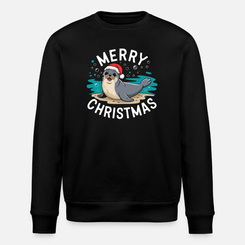 Joyeux Noël Mignon Phoque de Noël - Sweat bio ROLLER Stanley/Stella Unisexe - noir