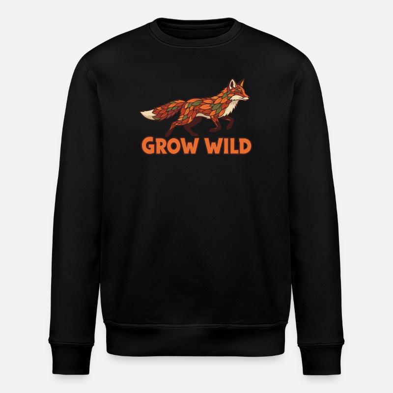Waldfuchs Patchwork Grow Wild - Stanley/Stella Unisex Bio-Sweatshirt ROLLER - Schwarz