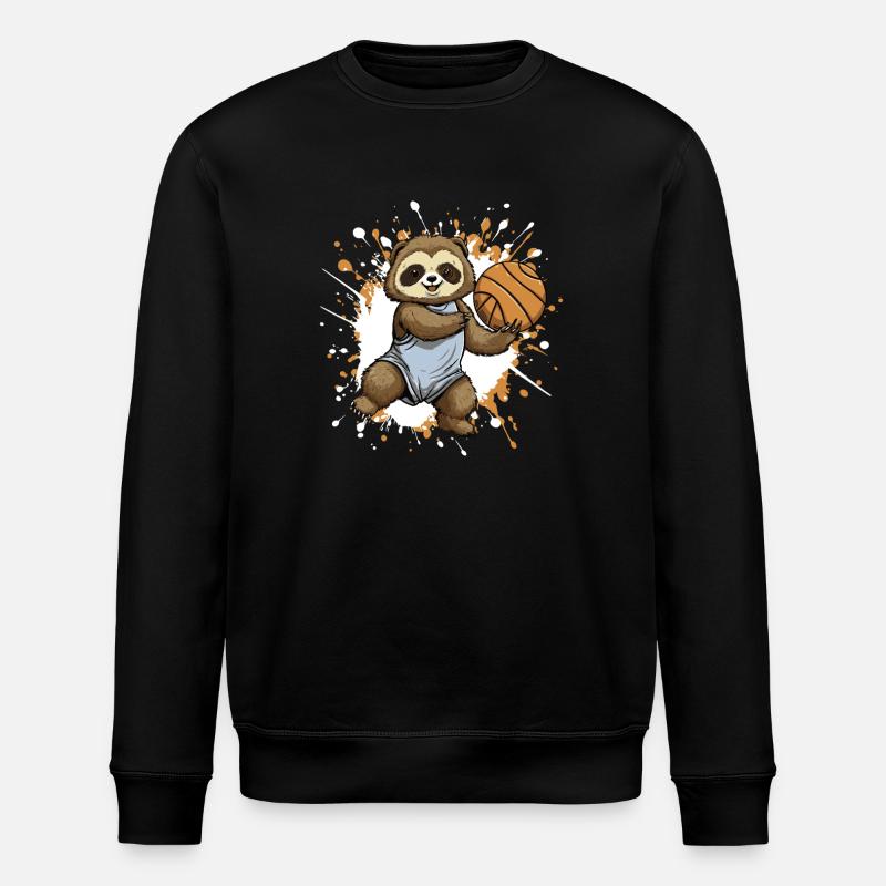 Faultier Basketball Splash - Stanley/Stella Unisex Bio-Sweatshirt ROLLER - Schwarz
