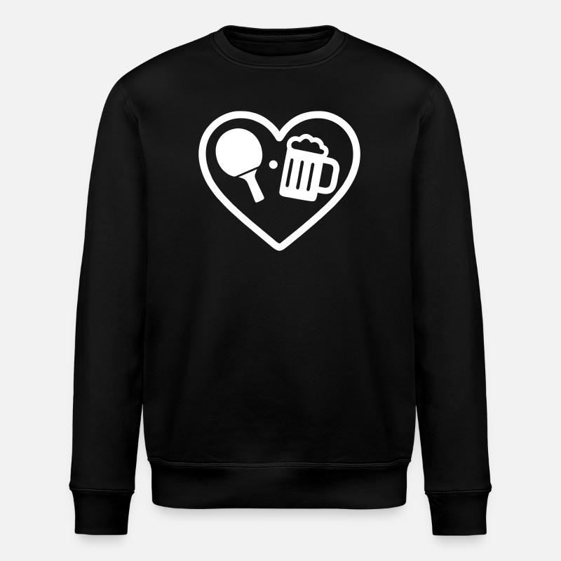Heart Ping-Pong Beer - Stanley/Stella ROLLER Unisex Organic Sweatshirt - black