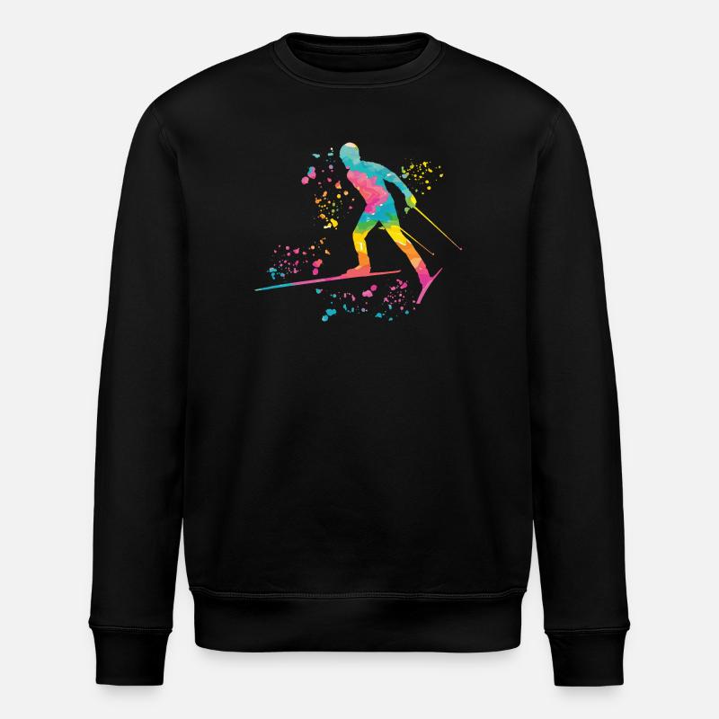 Skilangläufer Skilanglauf - Stanley/Stella Unisex Bio-Sweatshirt ROLLER - Schwarz