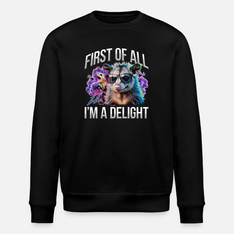 Funny Opossum - Stanley/Stella Unisex Bio-Sweatshirt ROLLER - Schwarz