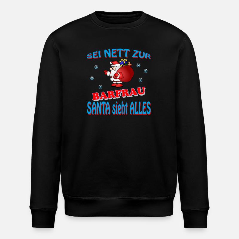 SANTA BARFRAU - Stanley/Stella Unisex Bio-Sweatshirt ROLLER - Schwarz