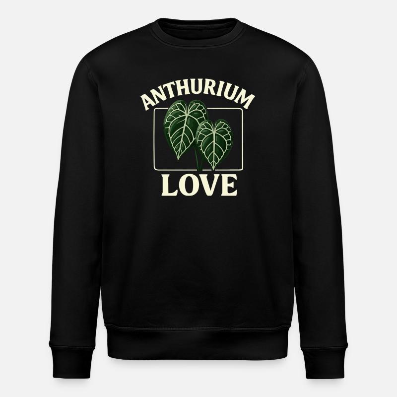 Anthurium Love - Stanley/Stella Unisex Bio-Sweatshirt ROLLER - Schwarz