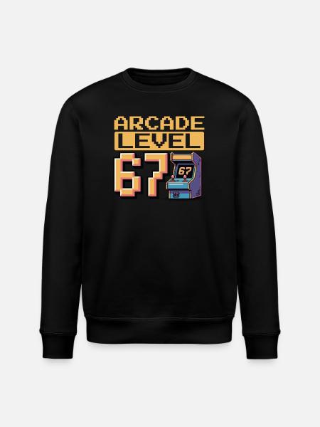 Arcade Level 67 Pixel Art - Stanley/Stella ROLLER Unisex Organic Sweatshirt - black