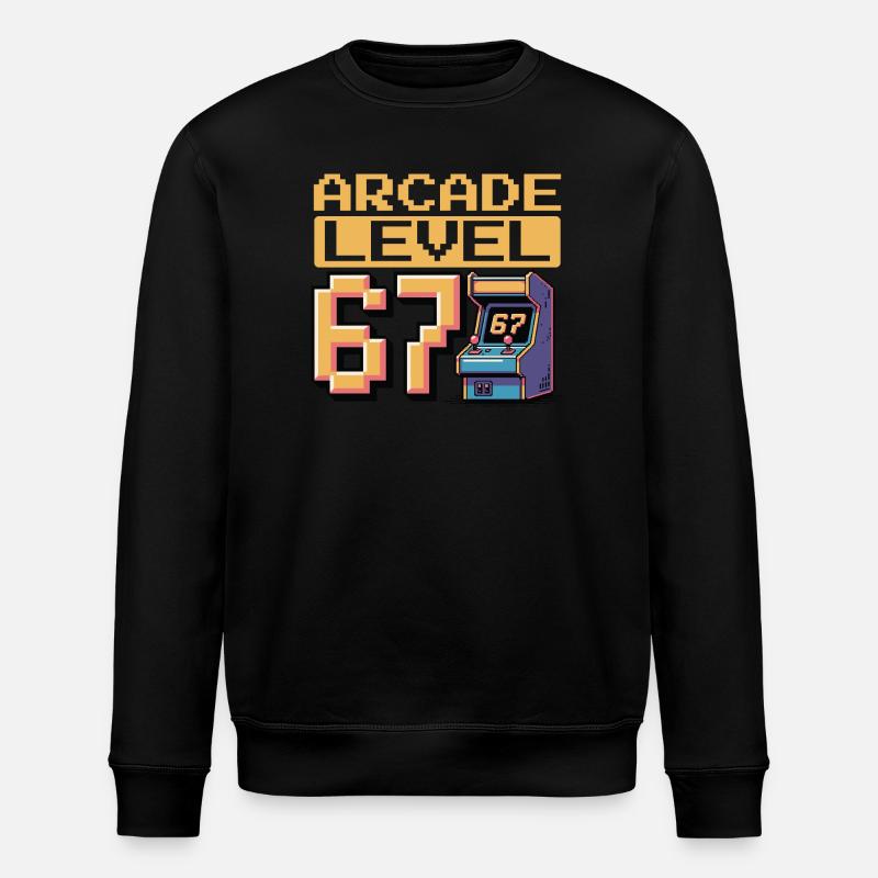 Arcade Level 67 Pixel Art - Stanley/Stella ROLLER Unisex Organic Sweatshirt - black