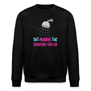 Marie, shower there - Stanley/Stella ROLLER Unisex Organic Sweatshirt - black - Front - Nik (191cm)